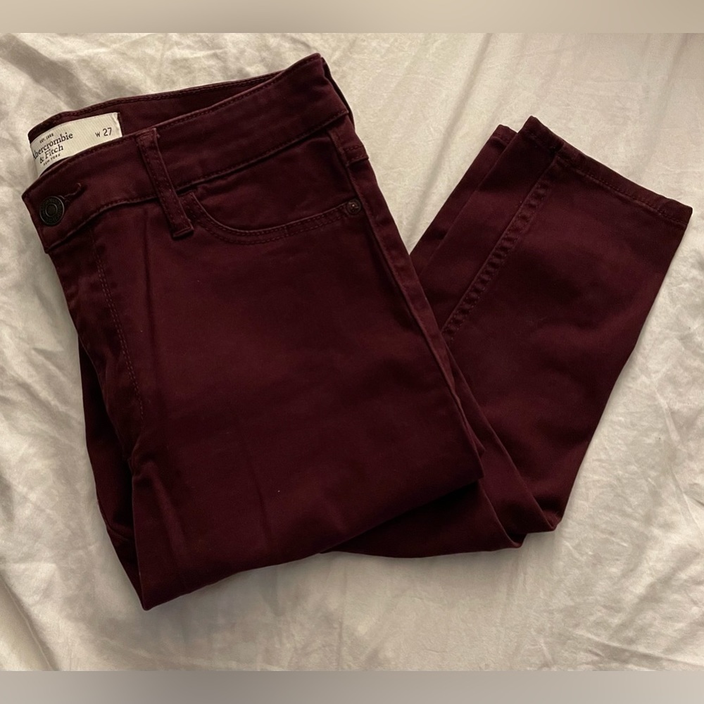 Abercrombie and Fitch Burgundy Skinny Jean